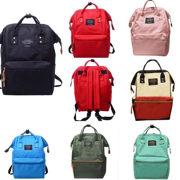 

backpack solid school travel bag double shoulder zipper satchel college