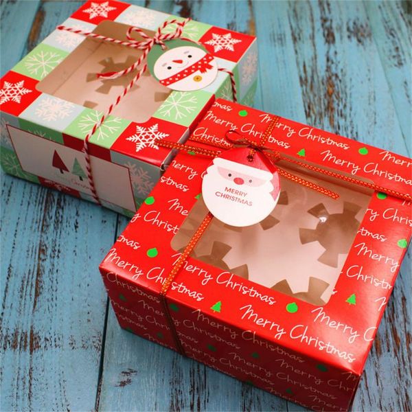 

christmas decorations 4 cups cake packaging box party cupcake cookies gift biscuit nougat chocolate food containers without tags