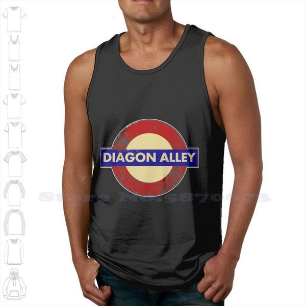 

diagon alley metro station sign summer funny tank sleeveless vest for men women luna lovegood 4 2 ron weasley, White;black