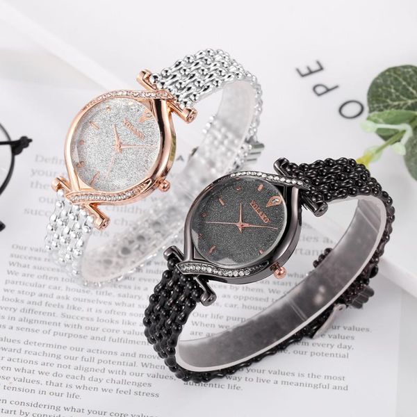 

wristwatches 2021 drop luxury watch starry sky bracelet watches for women crystal analog quartz ladies sport dress clock, Slivery;brown