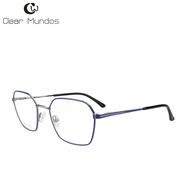 

fashion sunglasses frames clear mundos business irregular myopia man eyewear metal non-prescription spectacle frame rx-able lens spring hing, Black