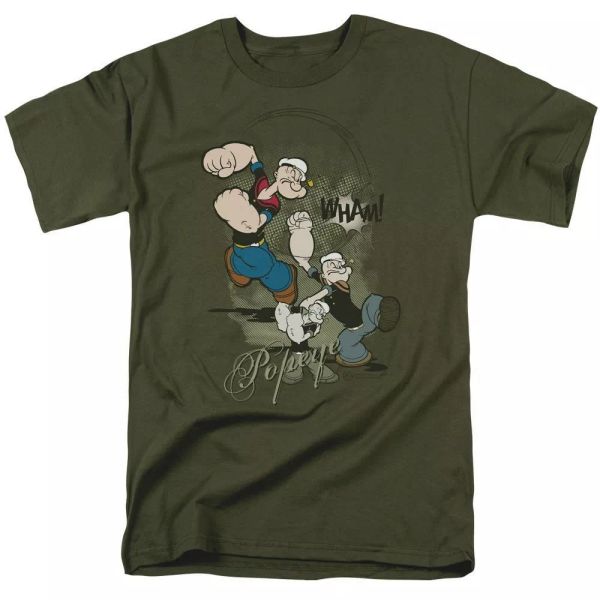 

popeye three part punch t-shirt sizes s-3x new, White;black