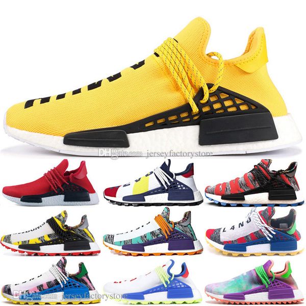 

with box 2019 human race hu trail pharrell williams mens running shoes for men women yellow red nerd black runner sports sneakers women