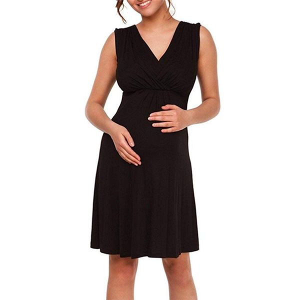 

maternity dresses women sleeveless comfy layered nursing dress for breastfeeding ropa embarazada #4j14, White