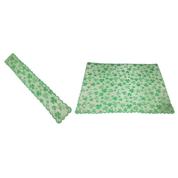 

table cloth irish day shamrock flag st. patrick's decorated with green tablecloth