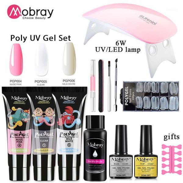 

dropi nail art set poly uv ge for extension gel led lamp with tip acrylic manicure extend tools kits1