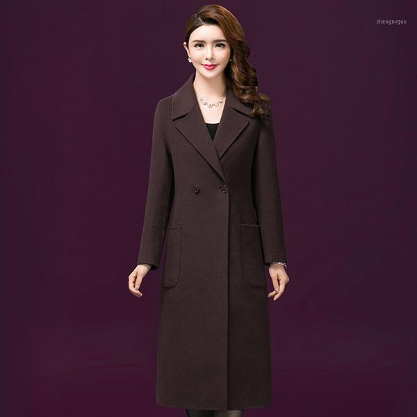 

women's wool & blends winter coat women clothing fashion warm elegant double breasted outerwear female big pocket windbreaker g, Black