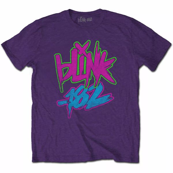 

purple blink - 182 neon official logo t-shirt men unisex, White;black