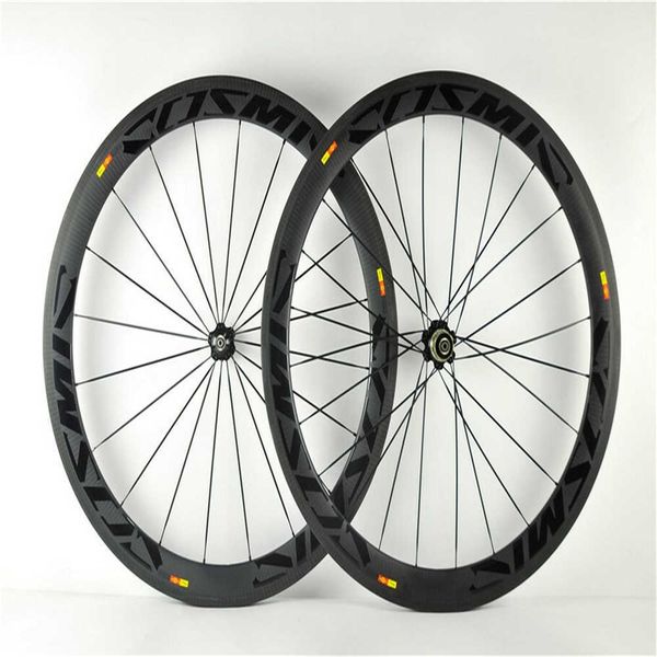 

50mm wheels 700c twill cosmic tubular clincher carbon bicycle wheelset include hubs and quick release road bike wheelset