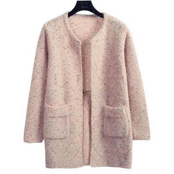 

wool knit cardigan coat autumn women sweater winter fixture color korean loose jumper clothing vestidos lxj319, White;black