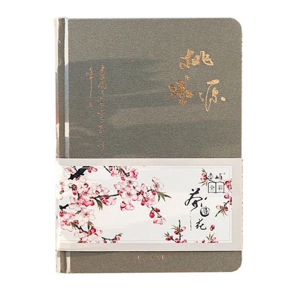 

color inside page notebook chinese style creative hardcover diary books handbook h05a notepads, Purple;pink