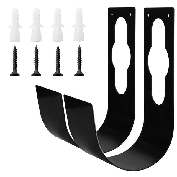 

hooks & rails garden hose holder - 2pack water metal heavy duty storage hook durable wall mount (2pcs)