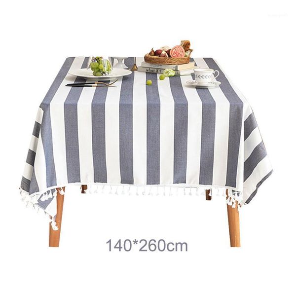 

table cloth cotton linen with tassels wrinkle striped party washable rectangle tablecloth dining anti fading dust proof table