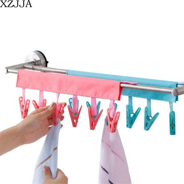 

clothing & wardrobe storage xzjja portable travel 6 clip hanger folding clothes underwear socks drying clips home bathroom rail hanging orga