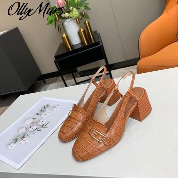 

dress shoes ollymurs women metal decor sandals back strap square heels rounds toes woman, Black