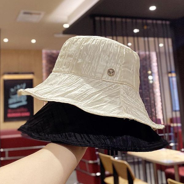 

wide brim hats fisherman hat female face small style literary organ folds summer sunbath bonnet for women fashion, Blue;gray