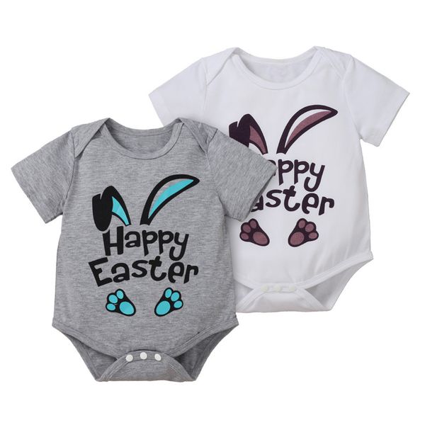 

0-18m easter born infant baby boy girl rompers bunny ear letter jumpsuit playsuit outfits summer costumes 210515, Blue