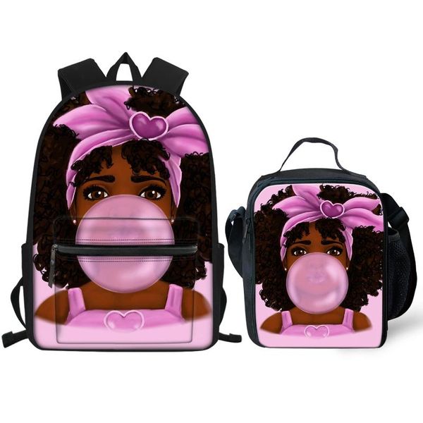 

school bags afro lady pattern children for kids black african girl magic prints backpack teen lunch box mochila infantil