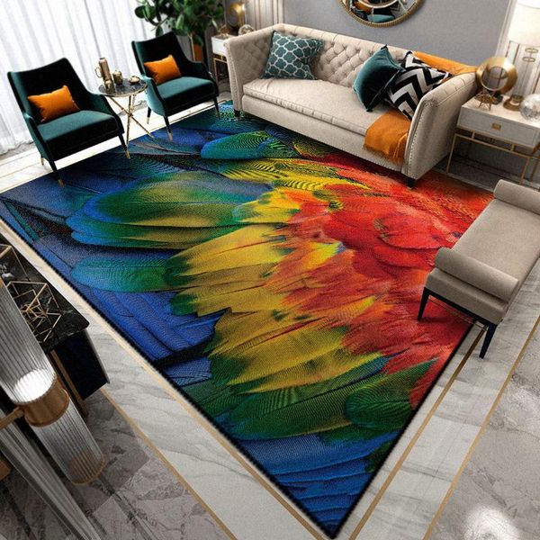 

carpets 3d animal feather peacock pattern for living room bedroom play area rugs beside tea table non-slip door mats decoration