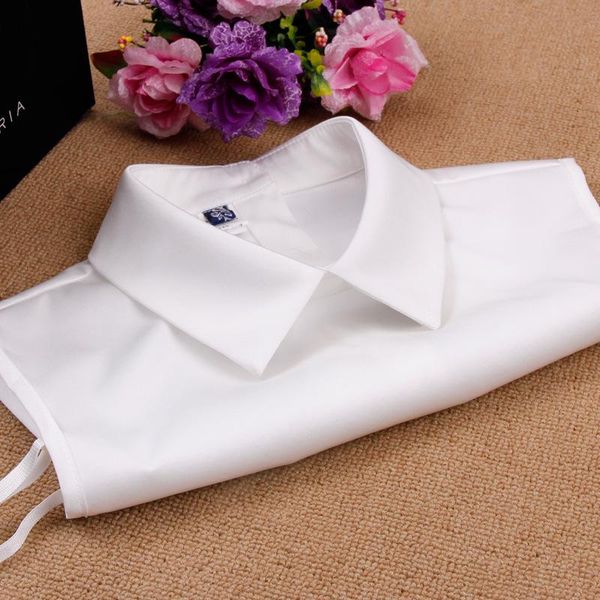 

bow ties formal dress white fake collar for women girls shirt detachable collars solid color mens false blouse neckwear, Black;gray