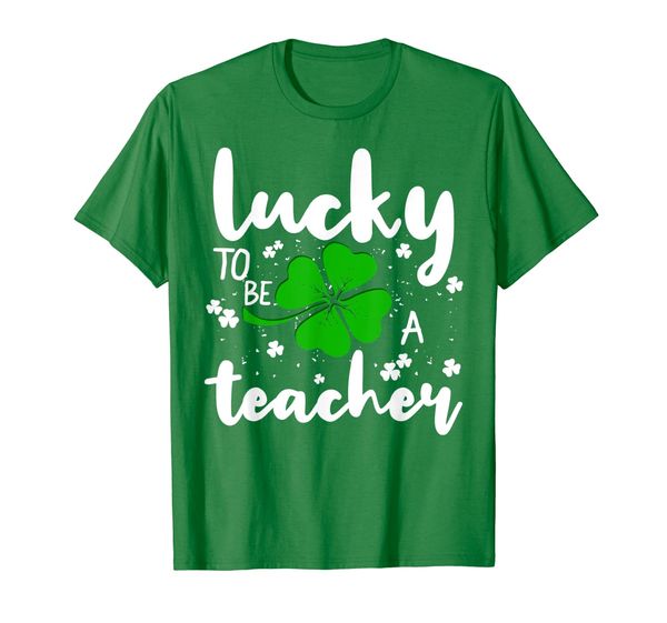 

lucky teacher t-shirt st. patrick's day irish teacher shirt t-shirt, White;black