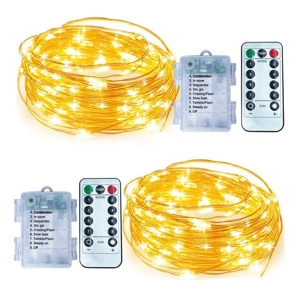 

strings fairy lights battery operated 100led string remote control timer twinkle 8 modes 16.4 feet firefly