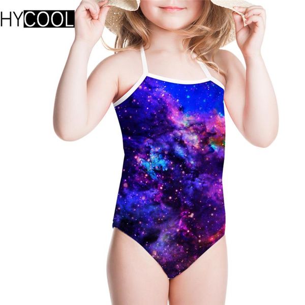 

one-piece suits hycool bathing suit kids galaxy space pattern children swimsuit swimwear 2021
