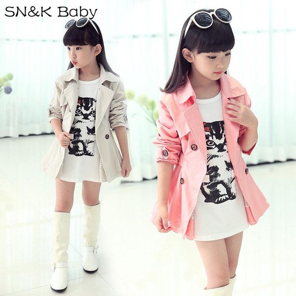 

jackets trendy girl autumn turn down collar double breasted jacket coat teens girls outerwear clothing kids spring fall &, Blue;gray