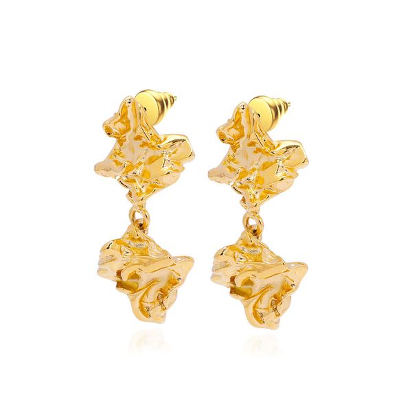 

varole sculptural textured earrings for women party gold color trendy beautifully unique dangle earings fashion jewelry