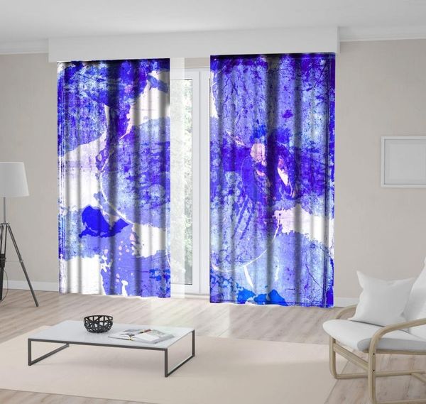 

curtain & drapes orchid flowers floral patterns retro distressed grunge style artwork printed purple white