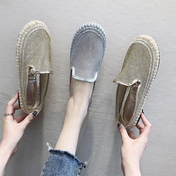 

slippers women closed toe female 2021 summer style hollow ins tide net breathable lazy fisherman casual ladies flat, Black