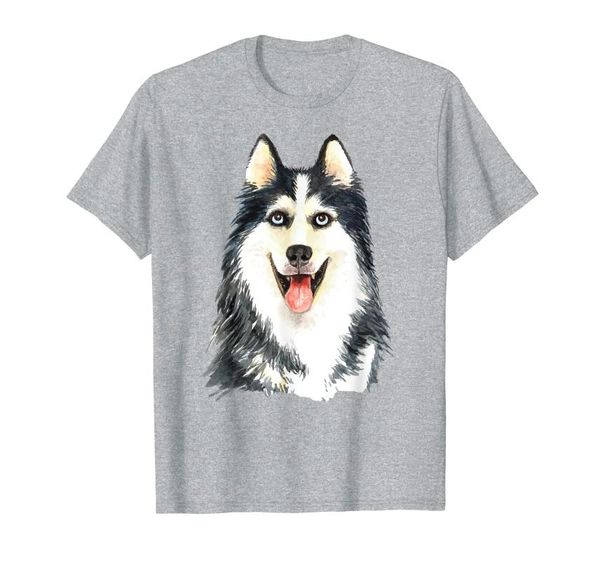 

men's t-shirts the siberian portrait cute funny puppy watercolor t-shirt, White;black