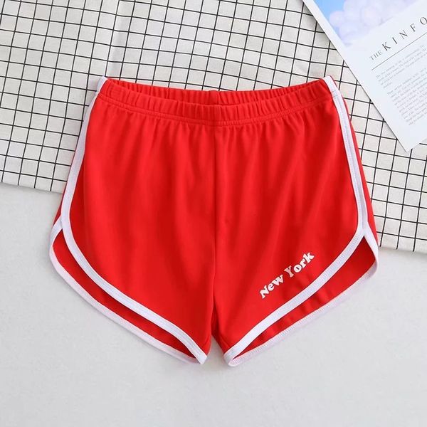 

shorts women's leisure sports shorts summer letter print elastic waist arc fitness pants, White;black