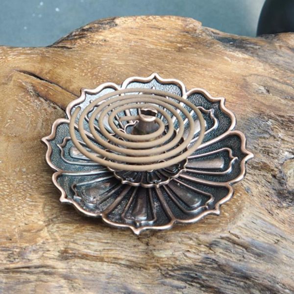 

portable incense stick holder practical 9 holes gift lotus shape censer plate craft decorations alloy home fragrance accessories lamps