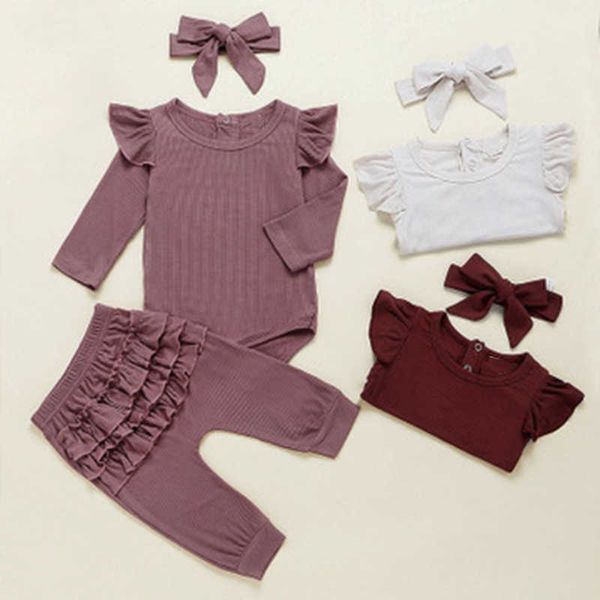 

new flying sleeves bowknot baby boy romper children's clothing spring autumn baby girl clothes baby suit g1023, White