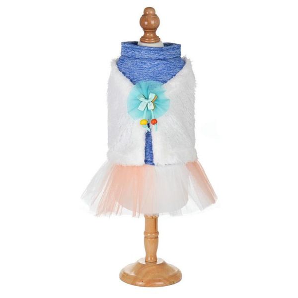 

dog apparel pet puppy winter soft lace bowtie skirt clothes party dress costume