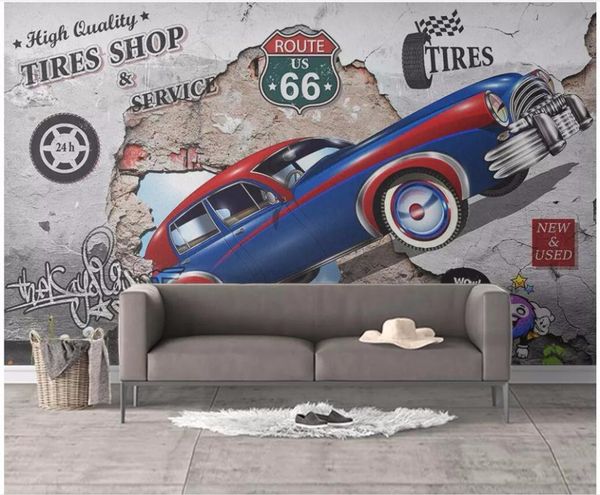 

wallpapers 3d wallpaper custom po vintage racing brick wall background murals papers home decor for living room