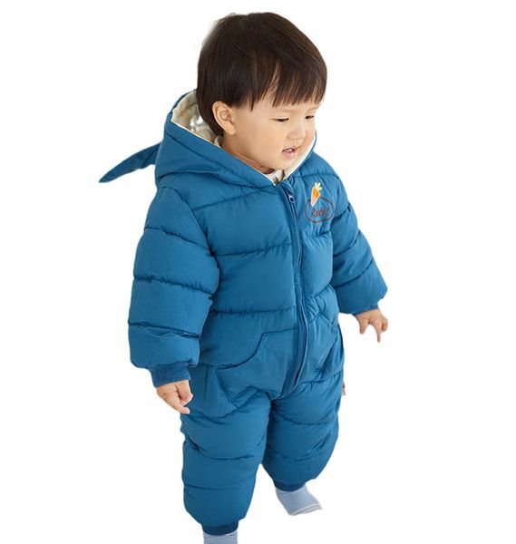 

baby rompers winter newborn down coat bodysuits infant babies clothes girls boys jumpsuit hooded kids one piece clothing toddler outwear kee, Blue