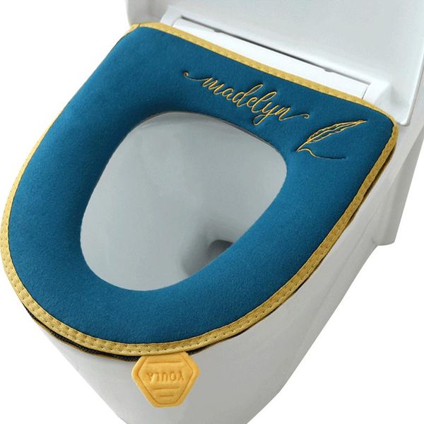 

toilet seat covers universal cover letter embroidery warm soft thicken washable cushion for home bathware wc mat