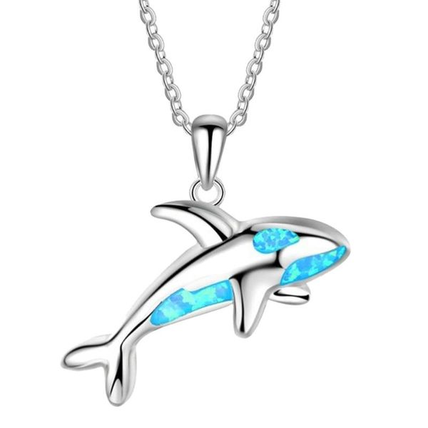 

pendant necklaces 1pc decorative necklace delicate dolphin shaped (blue), Silver