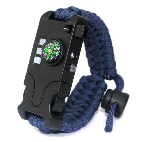 

survival paracord bracelet tactical emergency gear kit with laser sos led compass rescue whistle life rope outdoor gadgets