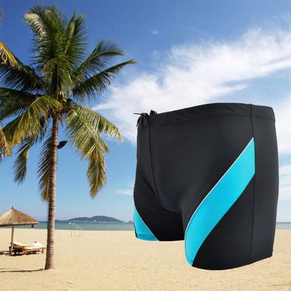 

two-piece suits summer men's slim swimsuit korean pure color boxer beach swimming shorts adult