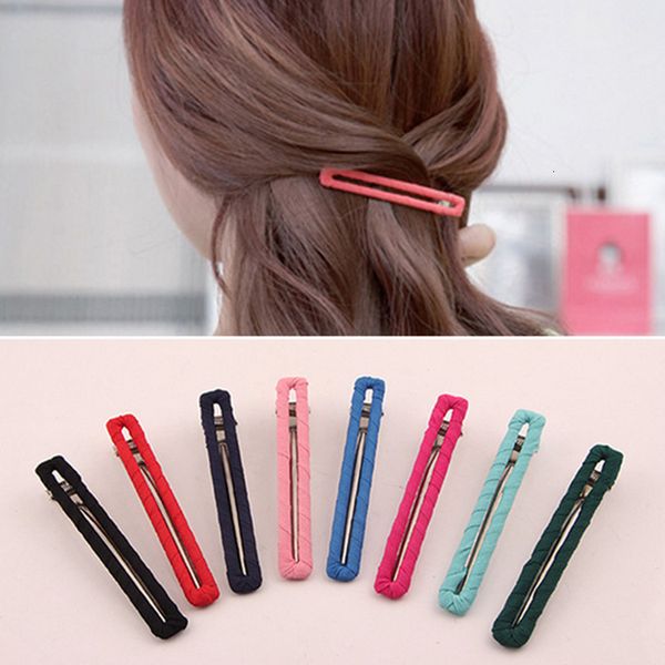 

hair accessories solid color cloth hairpin edge clip accessories, Golden;silver