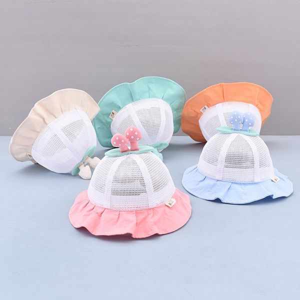 

hair accessories summer baby hat candy colors wild boy girl bucket cute kids sun falbala outdoor infant toddler children beach caps, Slivery;white
