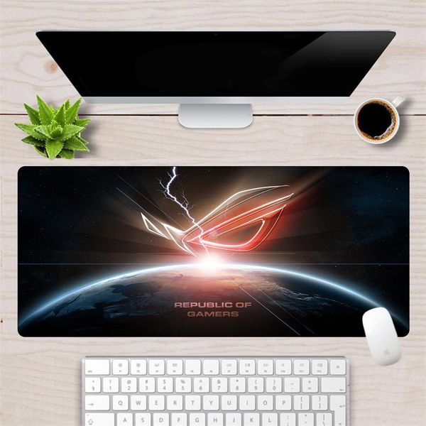 

mouse pads & wrist rests large custom 90x40cm asus gaming pad gamer republic of gamers keyboard locking edge rubber durable lapdesk mat