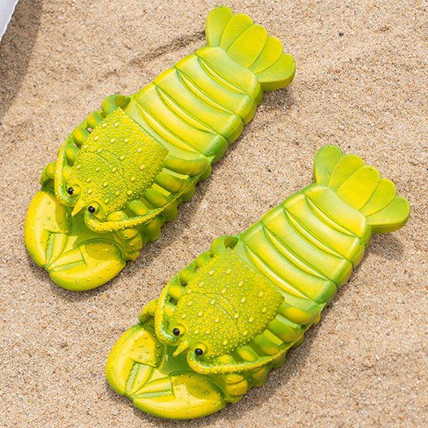 

designer shoes oraqwlj slippers summer lobster slides fashion non-slip beach slippers of fish women large size slippers funny wo, Black