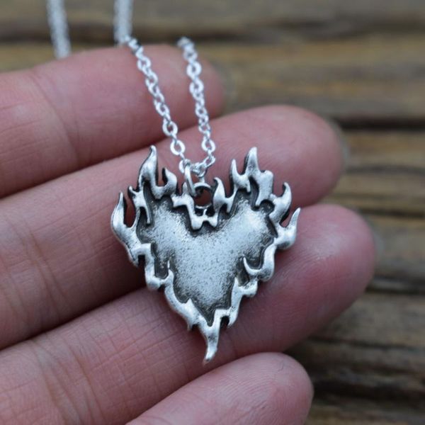 

pendant necklaces sanlan pcs fireheart necklace woman jewelry, Silver