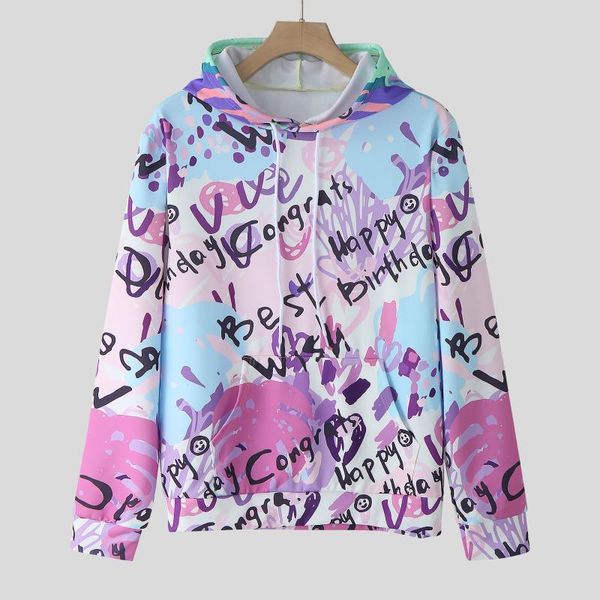 

men's hoodies & sweatshirts printed blouse casual slim long hooded sleeve autumn sweatershirts, Black