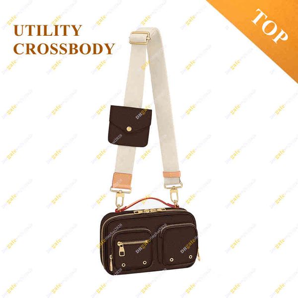 Cross Body Ladies Mode lässig billige Großhandel Designer Handtaschen Utility Crossbody Messenger Bag Pochette Brown Blume M80446 Top Multifunktionaler Schulter