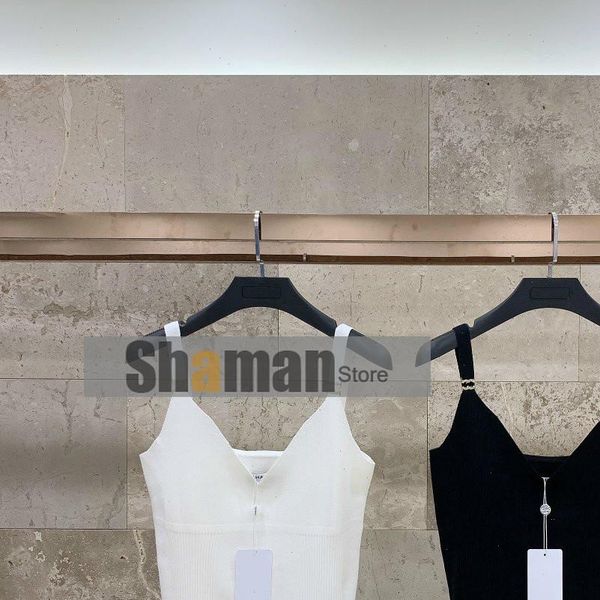 

french designer summer strap women tank deep v neck vest camisole tube crop slim sling knitted camis, White
